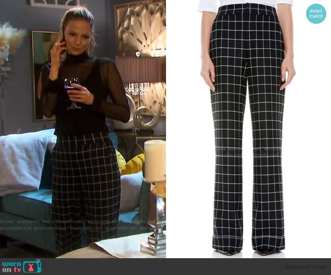 Dylan Check Trousers by Alice + Olivia worn by Ava Vitali (Tamara Braun ) on Days of our Lives