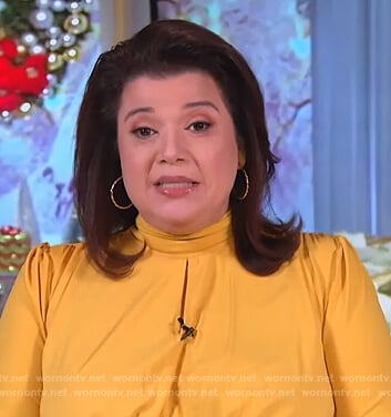 Ana’s yellow mock neck dress on The View