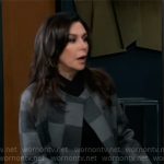 Anna’s gray check coat on General Hospital