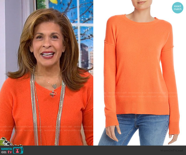 High Low Cashmere Sweater by Aqua Cashmere worn by Hoda Kotb on Today