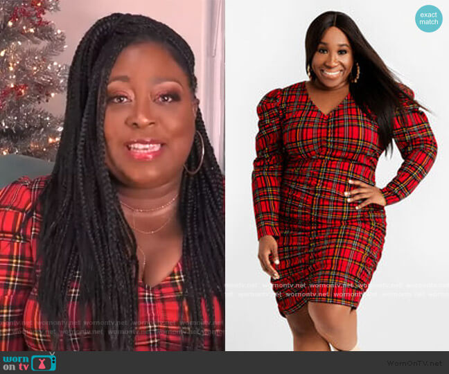 The Priscilla Dress by Ashley Stewart worn by Loni Love on The Real