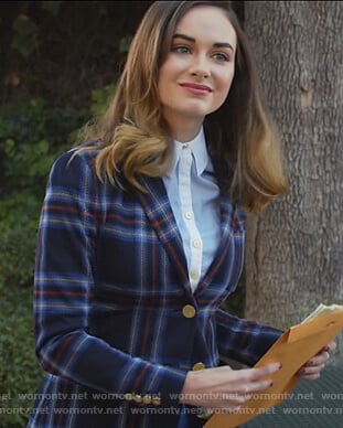 Samantha’s blue plaid blazer on All Rise