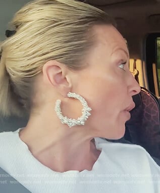 Braunwyn's crystal embellished hoop earrings on The Real Housewives of Orange County