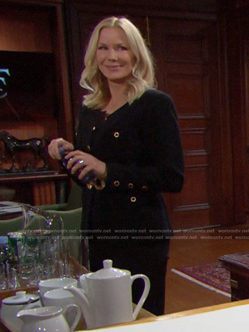 Brooke's black jacket with gold buttons on The Bold and the Beautiful