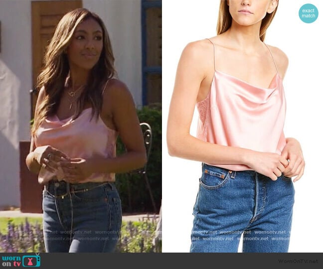 Autie Silk Bodysuit by Cami NYC worn by Tayshia Adams on The Bachelorette