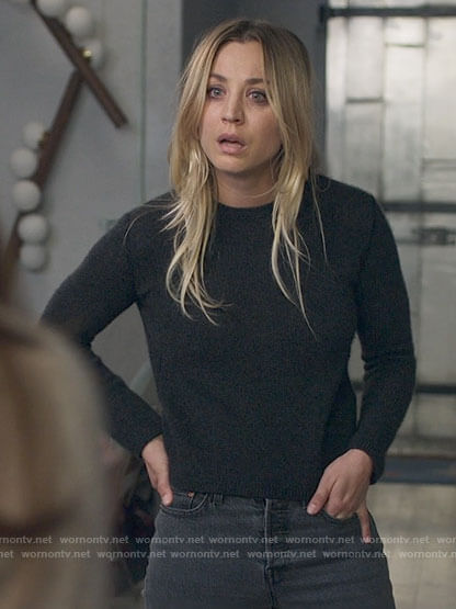 Wornontv Cassie S Charcoal Sweater And Grey Jeans On The Flight Attendant Kaley Cuoco Clothes And Wardrobe From Tv Jump to navigation jump to search. charcoal sweater and grey jeans