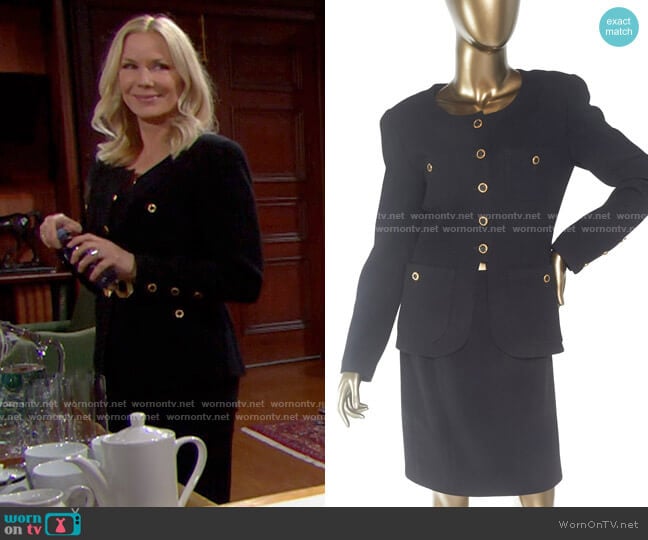 Chanel Vintage Wool Jacket worn by Brooke Logan (Katherine Kelly Lang) on The Bold and the Beautiful