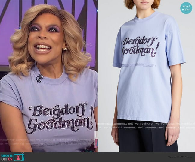 Crystal-Embellished Logo Top by Christopher John Rogers worn by Wendy Williams on The Wendy Williams Show