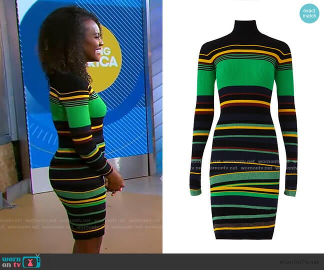 Finn Striped Dress by Diane von Furstenberg worn by Janai Norman on Good Morning America