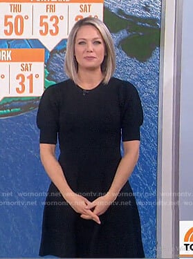 Dylan’s black textured dress on Today