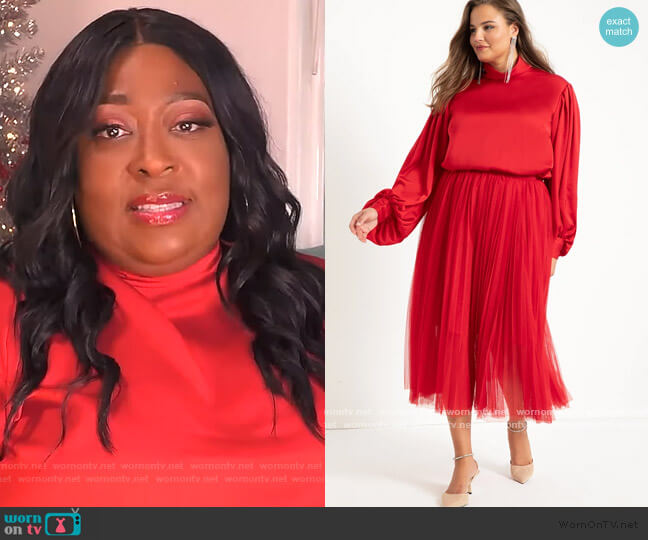 Wornontv Lonis Red Satin Mock Neck Dress On The Real Loni Love