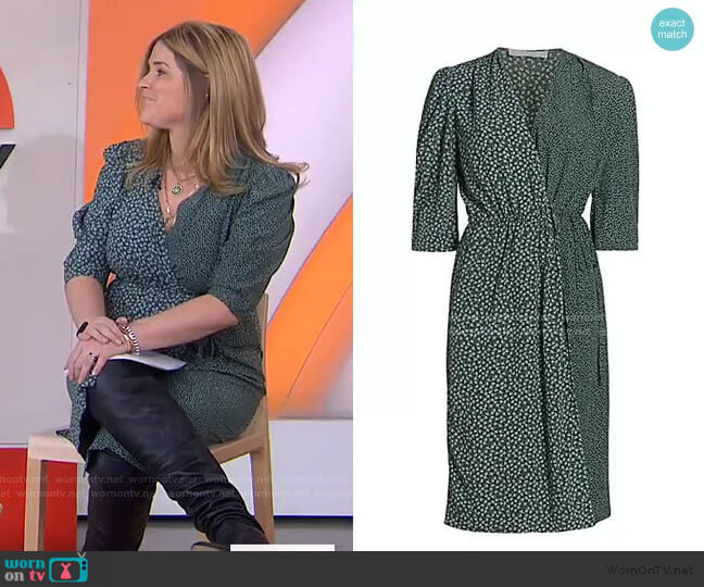 Flowers & Dots Printed Wrap Dress by See by Chloe worn by Jenna Bush Hager on Today