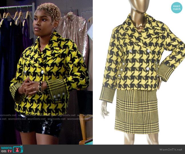 WornOnTV: Paris’s yellow houndstooth jacket on The Bold and the ...