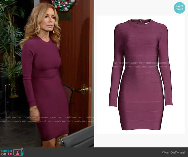 Herve Leger Mini Long-Sleeve Bodycon Dress worn by Lauren Fenmore (Tracey Bregman) on The Young and the Restless