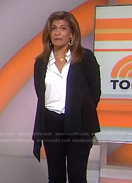 Hoda’s black draped jacket on Today