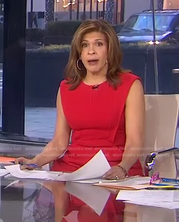 Hoda’s red a-line dress on Today