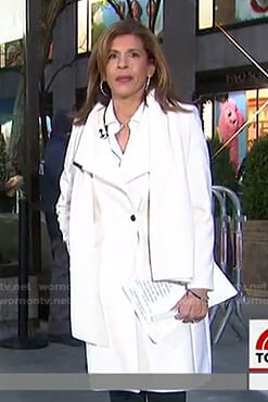 Hoda’s white wrap coat on Today