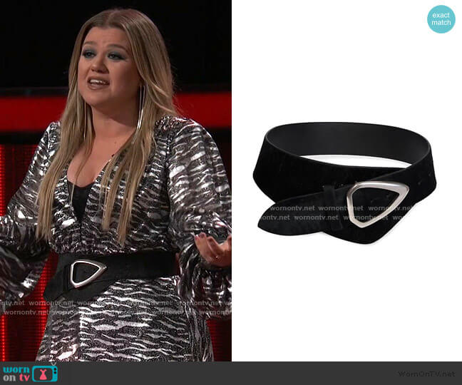 Linka 80 Genuine Calf Hair Belt by Isabel Marant worn by Kelly Clarkson on The Voice