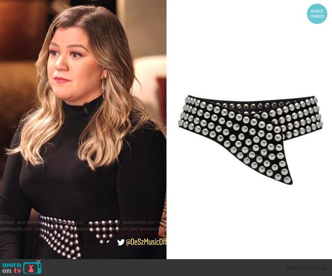 Milda Studded Leather Belt by Isabel Marant worn by Kelly Clarkson  on The Voice