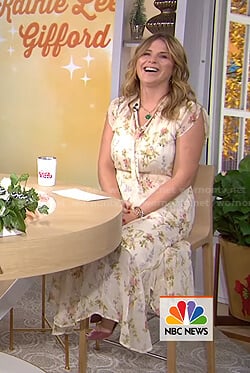 Jenna’s white floral tie neck maxi dress on Today