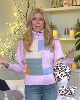 Jill’s pink colorblock turtleneck sweater on Today