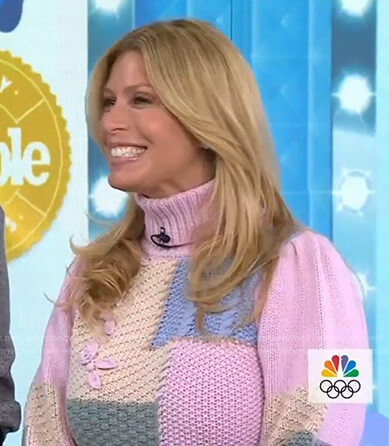 Jill’s pink colorblock turtleneck sweater on Today