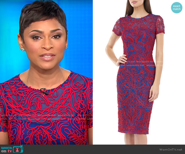 WornOnTV: Jericka’s blue and red embroidered dress on CBS This Morning ...