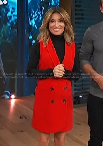 Kit’s red sleeveless blazer dress on Access Hollywood