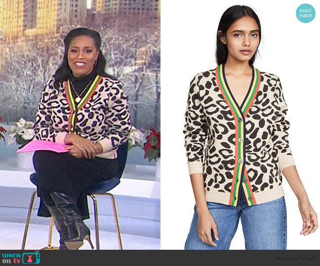 The Cat Cardigan by Kule worn by Sheinelle Jones on Today