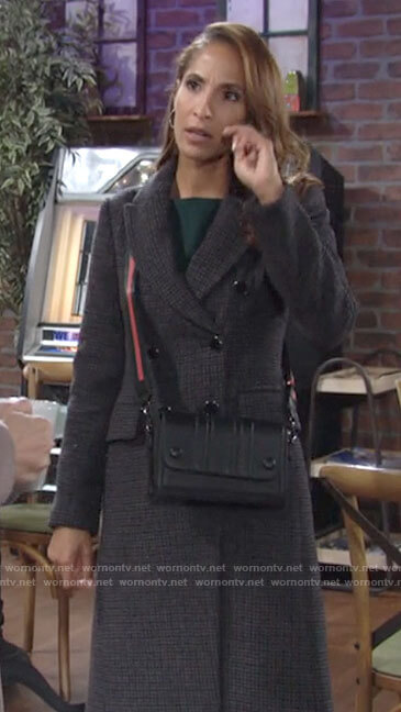 Lily's grey plaid coat on The Young and the Restless