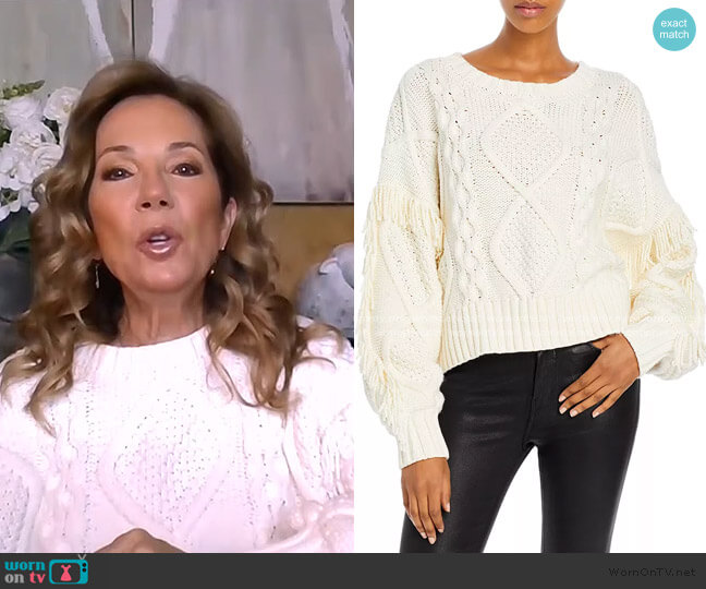 Jasper Cable Knit Sweater by Line & Dot worn by Kathie Lee Gifford on E! News