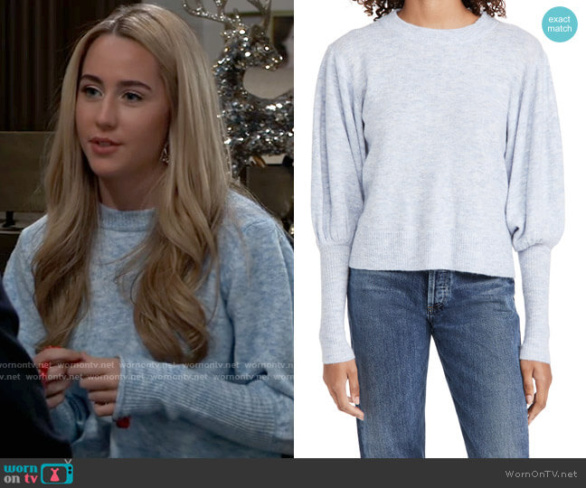 Line & Dot Jodie Sweater worn by Josslyn Jacks (Eden McCoy) on General Hospital