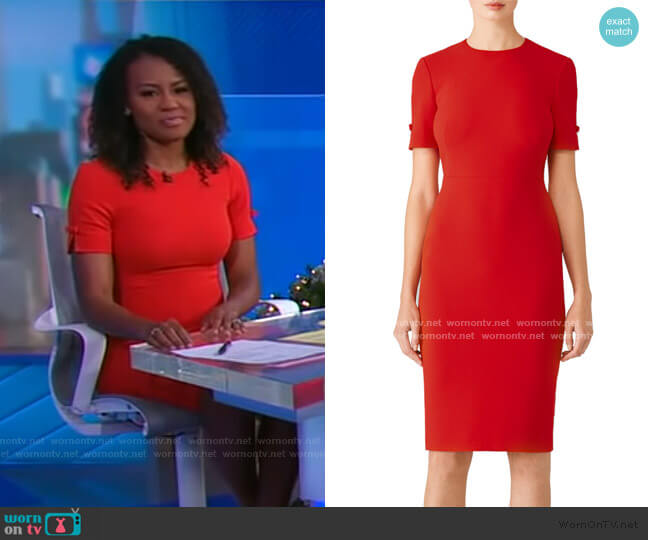 WornOnTV: Janai’s red bow sleeve dress on Good Morning America | Janai ...