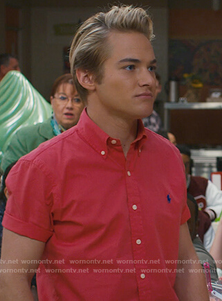 Mac pink polo shirt on Saved By The Bell