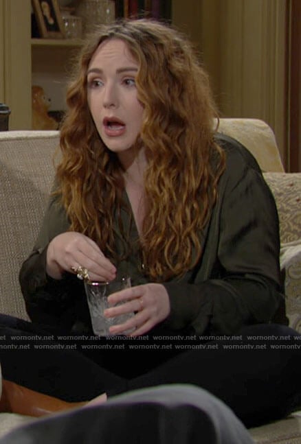 Mariah’s green blouse on The Young and the Restless