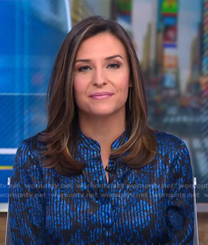 Mary’s blue floral striped blouse on Good Morning America