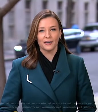 Mary’s teal wrap coat on Good Morning America