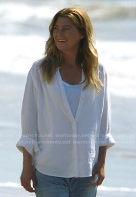 Meredith’s white button down cotton shirt on Greys Anatomy