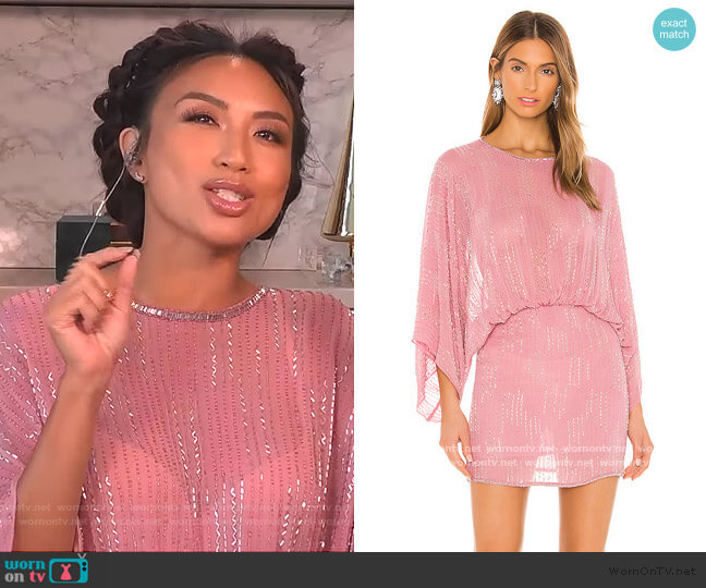 Soliana Embellished Mini Dress by NBD worn by Jeannie Mai on The Real