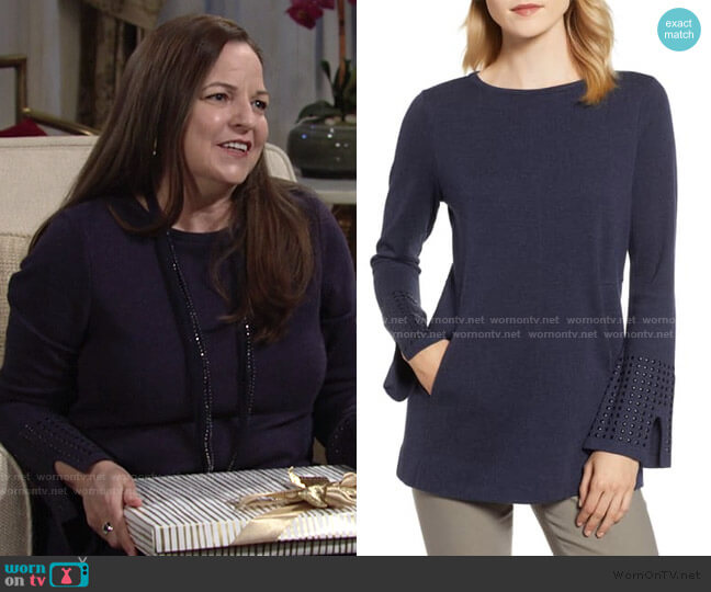 Studded Cuff Top by Nic + Zoe worn by Nina Webster (Tricia Cast) on The Young and the Restless