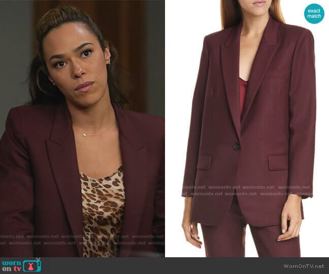 WornOnTV: Emily’s burgundy suit on All Rise | Jessica Camacho | Clothes ...