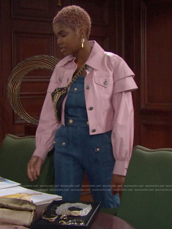 Paris's pink leather jacket on The Bold and the Beautiful