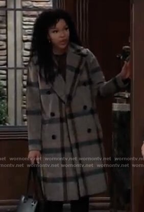 Portia’s checked coat on General Hospital