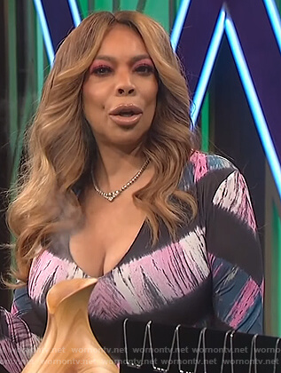 Wendy’s chevron tie dye bodysuit on The Wendy Williams Show