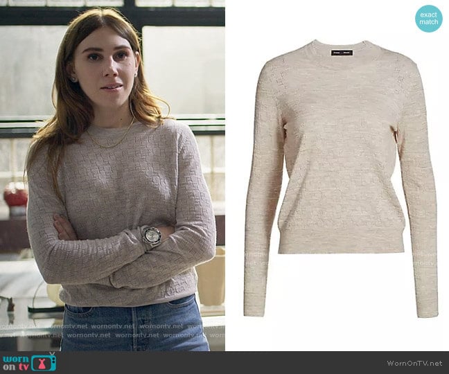 Proenza Schouler Logo Pointelle Pullover worn by Annie (Zosia Mamet) on The Flight Attendant