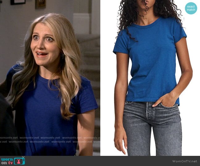 Rag & Bone The Slub Pima Cotton T-Shirt worn by Gina Dabrowski (Annaleigh Ashford) on B Positive