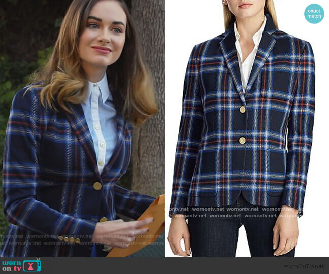 Plaid Blazer by Ralph Lauren worn by Audrey Corsa on All Rise worn by Samantha Powell (Audrey Corsa) on All Rise