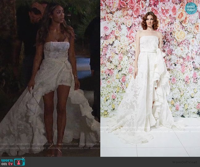 Spring 2019 Bridal Collection by Randi Rahm worn by Tayshia Adams on The Bachelorette