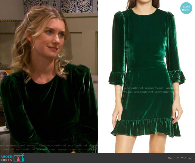 Buy > reformation green velvet dress > in stock