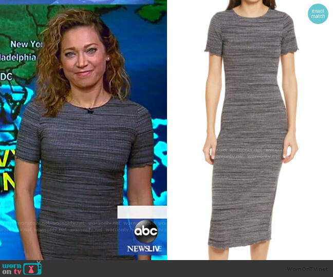 Perry Rib Midi Dress by Reformation worn by Ginger Zee  on Good Morning America